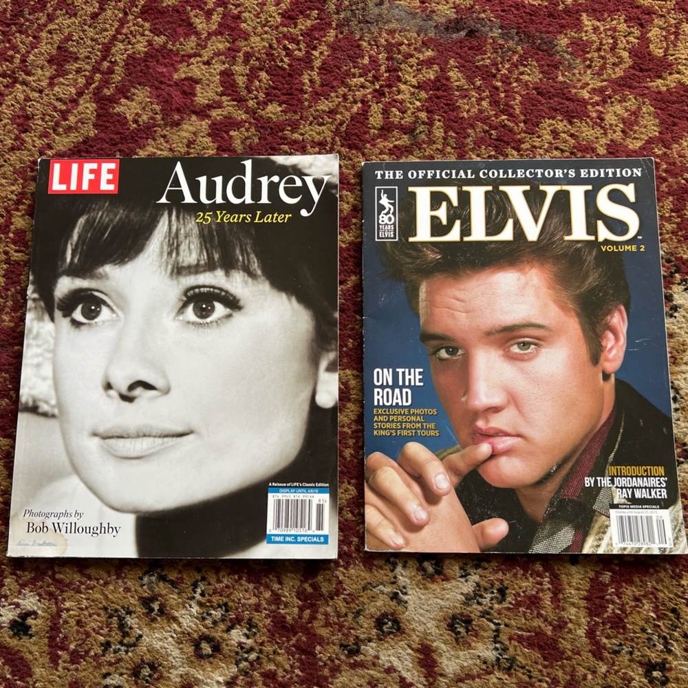 ELVIS PRESLEY and Audrey Hepburn collector’s magazines